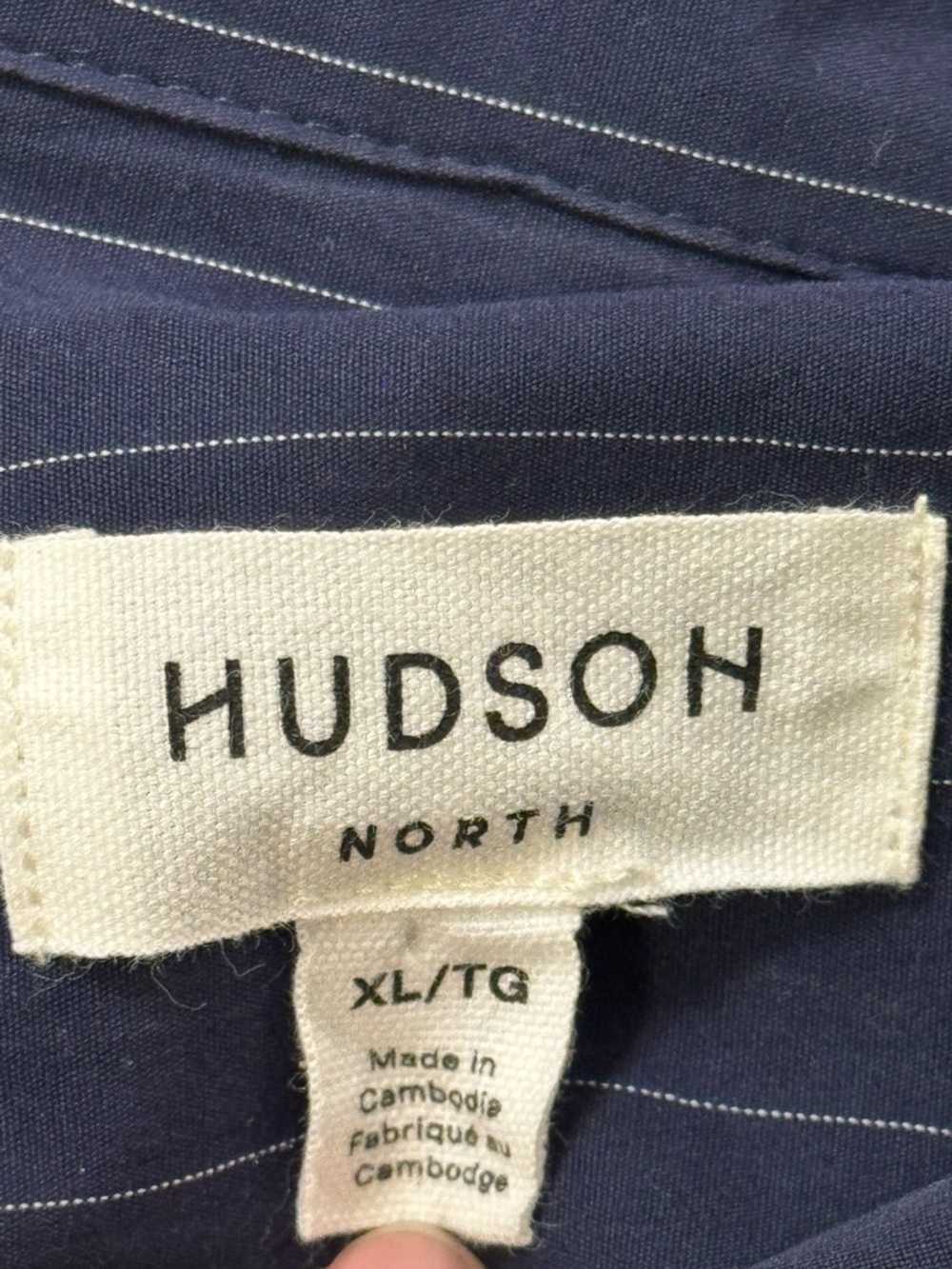 Hudson North Navy Blue Pinstripe Shirt Dress 100% Cotton XL Oversized/Relax fit - Picture 2 of 8
